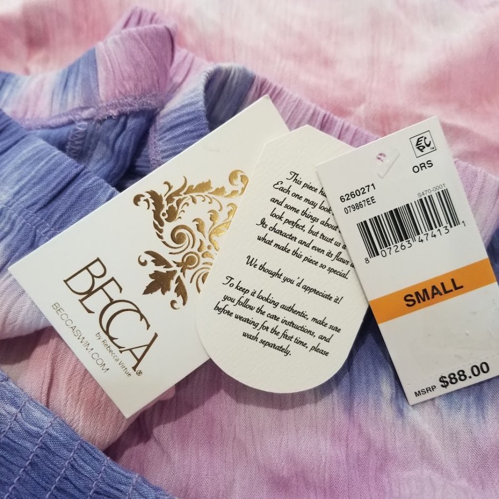 Becca Free Bird Tie-Dyed Dress Swim Coverup- Orchid Size Small - Picture 9 of 11